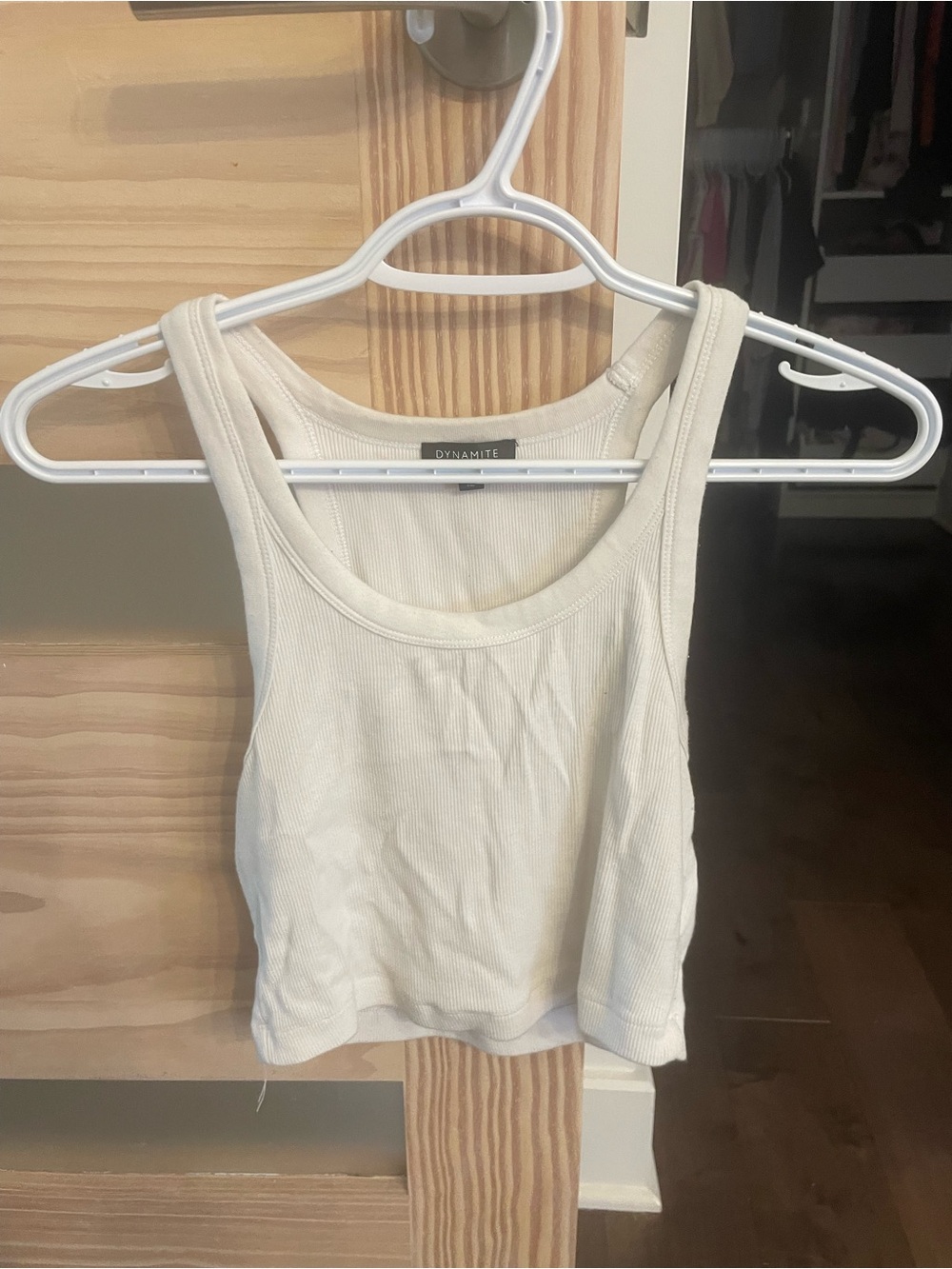 Dynamite Women's Ivory Rib Tank Top - medium